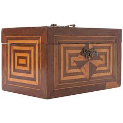 Dutch Early 19th Century Mahogany and Satinwood Inlay Apprentice Box