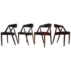 Four Kai Kristiansen Model 31 Teak 'A' Frame Dining Chairs for Schou Andersen 12