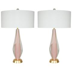 Pink Murano Table Lamps Sommerso