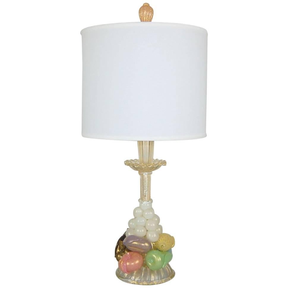 Vintage Murano Table Lamp by Barovier & Toso For Sale