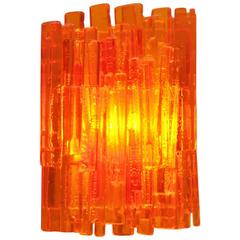 Vintage Wall Lamp in Orange by Claus Bolby for Cebo Industri, Denmark, 1960s