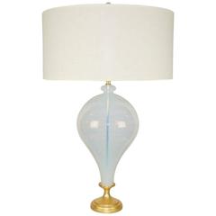 White Opaline Vintage Murano Table Lamp by Marbro