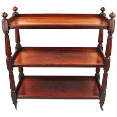 Victorian Mahogany Three-Shelf Sever with Fluted Columns