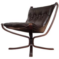 Vintage Low-Backed X-Framed Sigurd Ressell Designed Falcon Chair, 1970s