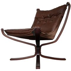 Iconic Vintage 1970s Sigurd Ressell Designed Low-Backed X-Framed Falcon Chair