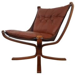 Iconic Vintage 1970s Sigurd Ressell Designed Low-Backed X-Framed Falcon Chair