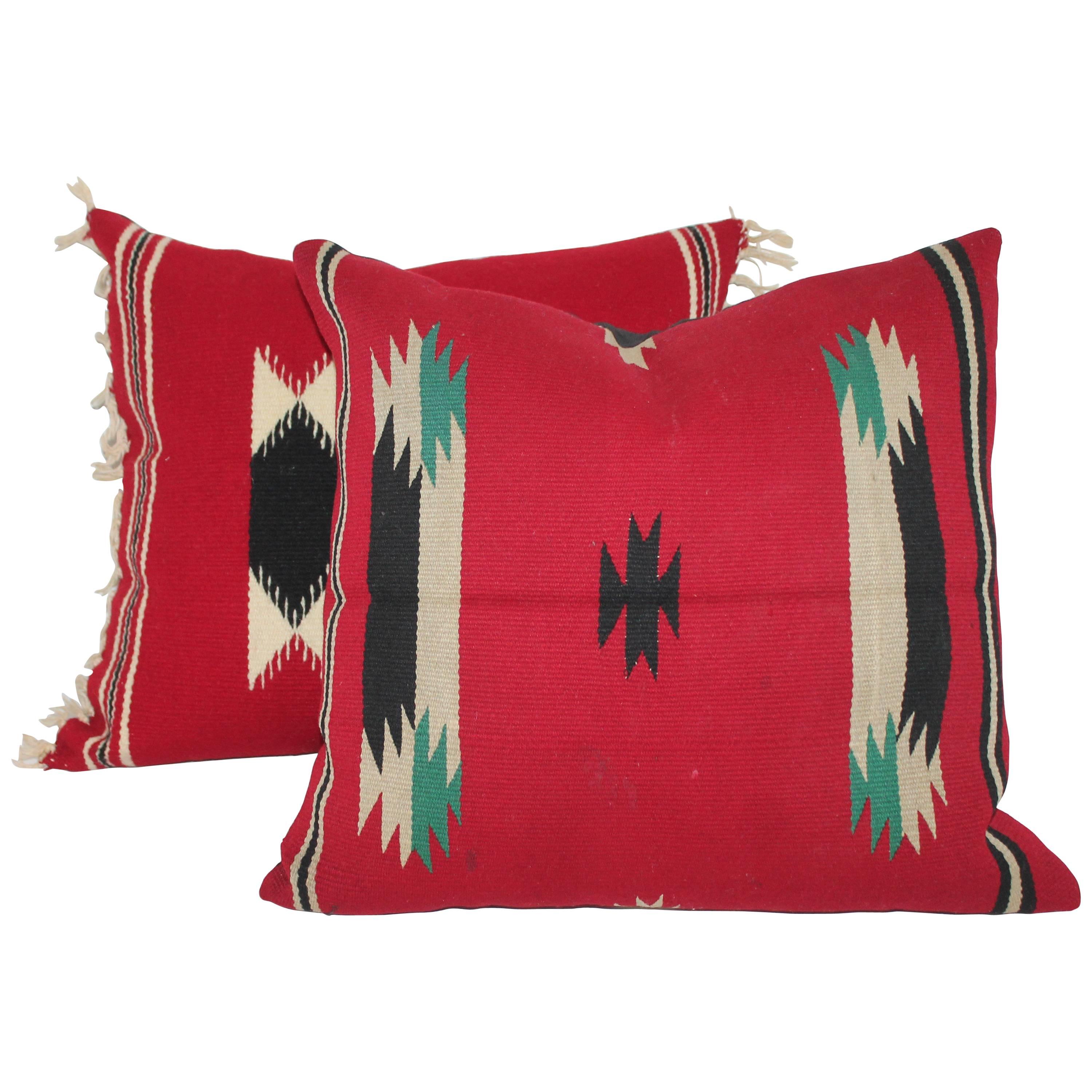 Pareja de almohadas de tejido indio de la ciudad alemana