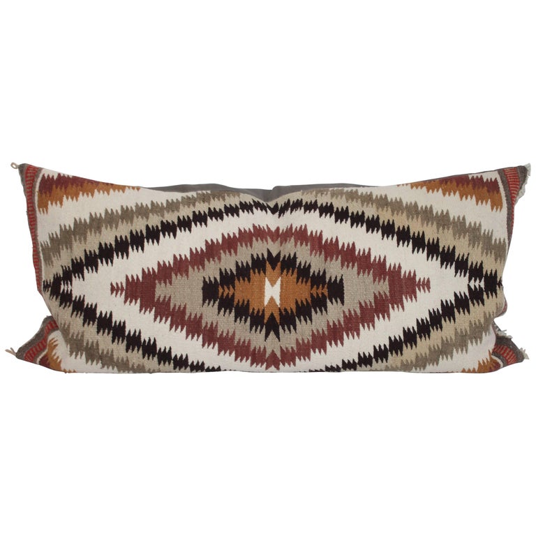 Fantastic Geometric Navajo Weaving Bolster Pillow at 1stDibs