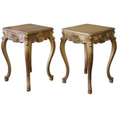 Vintage 20th Century Carved Giltwood Side Tables