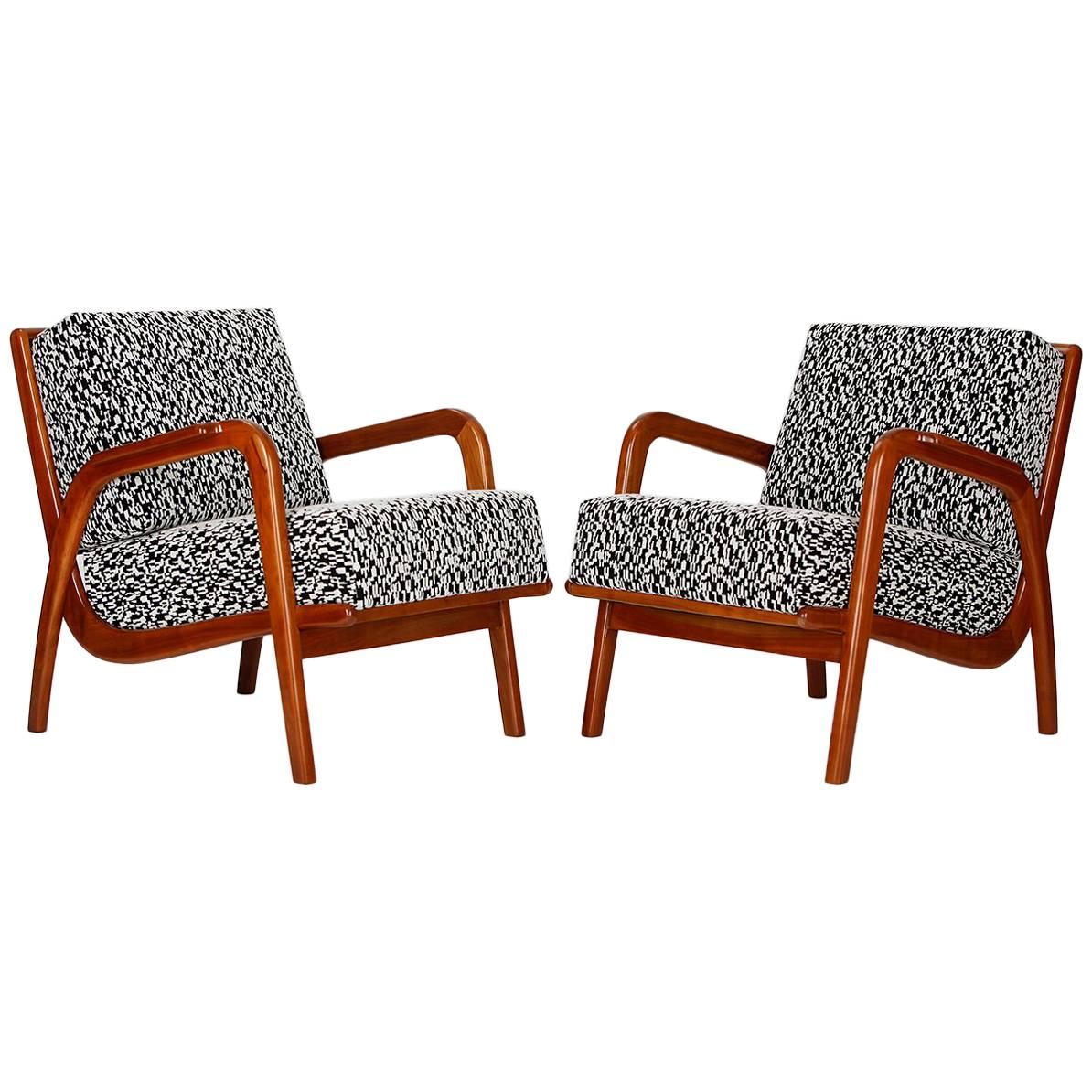 Czech Mid-Century Armchairs, 1950s, Set of Two