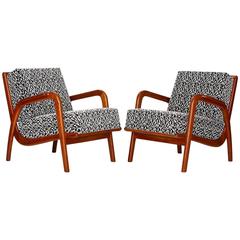 Czech Mid-Century Armchairs, 1950s, Set of Two