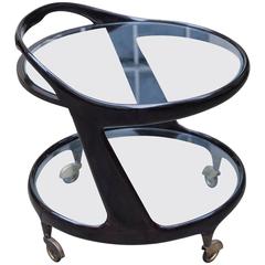 Elegant Cesare Lacca Oval Bar Cart, Italy, 1950 2