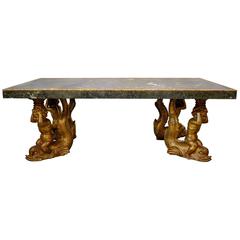 Grand Italian Marble and Carved Gilt Stucco Dining Table 11