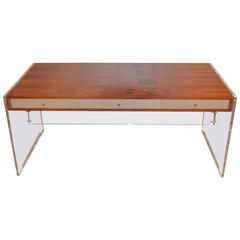 Bureau Poul Norreklit en bois de rose et Lucite