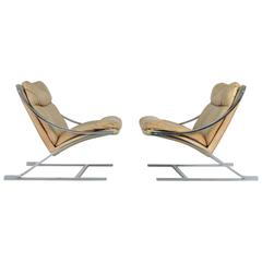 Paul Tuttle Pair of Zeta Lounge Chairs, Labelled