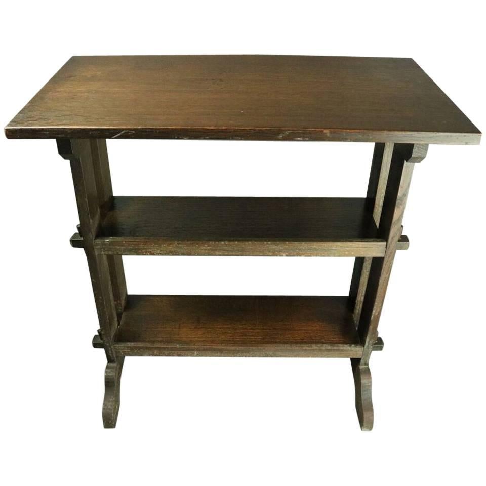 Antique Roycroft Little Journeys Mission Oak Book Stand, circa 1910