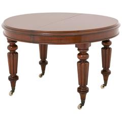 Antique William IV Mahogany Circular Extending Dining Table