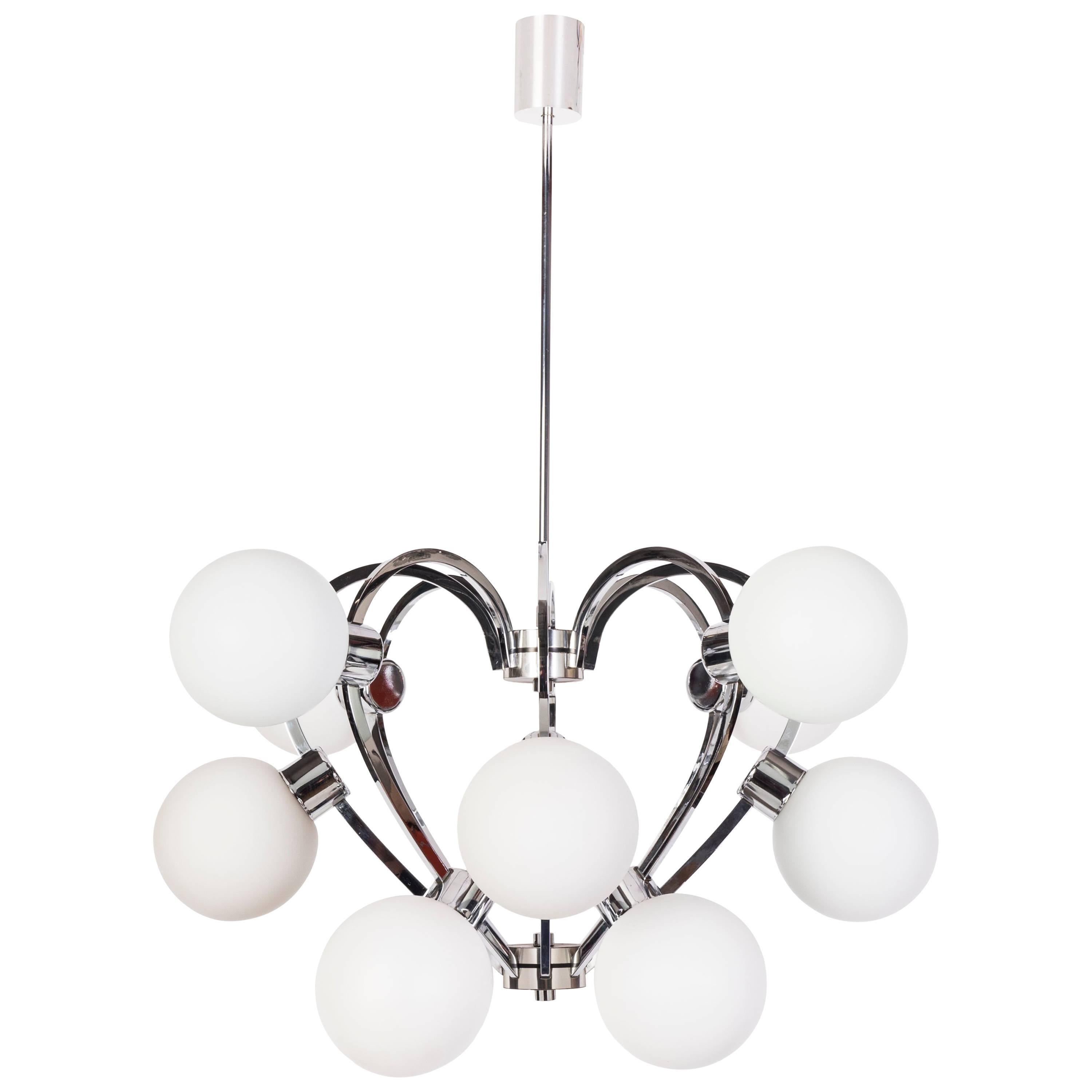 Superb 1970s Mid-Century Modernist Sputnik Chandelier For Sale