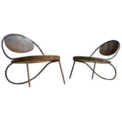 Mathieu Matégot, Early Pair of Copacabana Easy Chair by Atelier Matégot, 1955