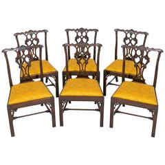 Stunning Set of Six Mahogany Chippendale Style Dining Chairs