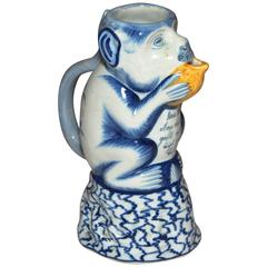 19th Century Delft Monkey Milk Pitcher