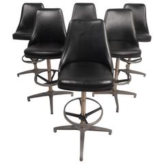 Set of Mid-Century Modern Swivel Bar Stools 8