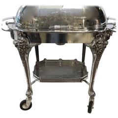 Large Silver Plated Carving Trolley