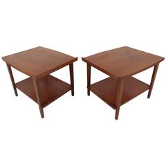 Mid-Century Modern End Tables with Rosewood Inlays by Lane Furniture 4