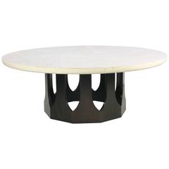 Travertine 'Gothic' Base Coffee Table by Harvey Probber