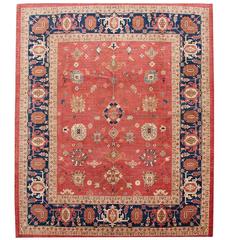 Rare and Great Afghan Carpet in the Style of Mahal Ziegler, 20th Century