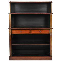 Regency Rosewood Breakfront Open Bookcase 8