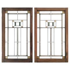 Prairie School Stained Glass Windows in the Manner of Frank Lloyd Wright 2