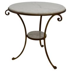Brass and Marble Gueridon Table 3