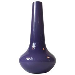 Modernist Purple 'Opaline' Glass Vase by Jacob E. Bang for Holmegaard/Kastrup