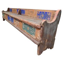 Antique Swedish Polychrome Chest Bench, circa 1800s 11