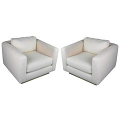 Pair of 1980s Cube Lounge Chairs