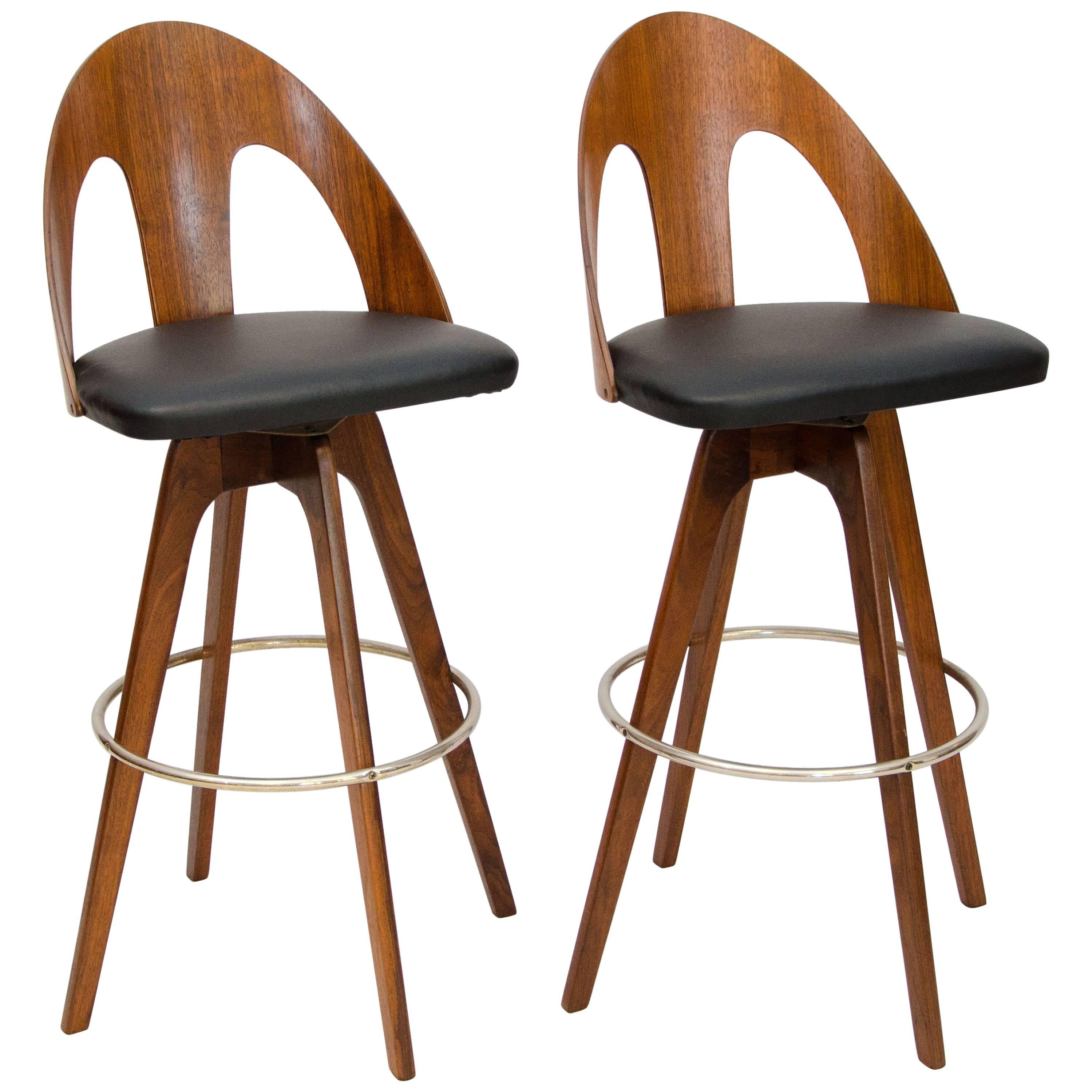Teak Swivel Bar Stool 3 For Sale on 1stDibs