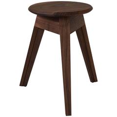 Satellite Stool in Black Walnut, Three-Legged Contemporary Handmade Stool 4
