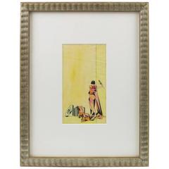 Art Deco Colored Pencil on Tracing Paper Cubist Illustration Drawing Signed 11