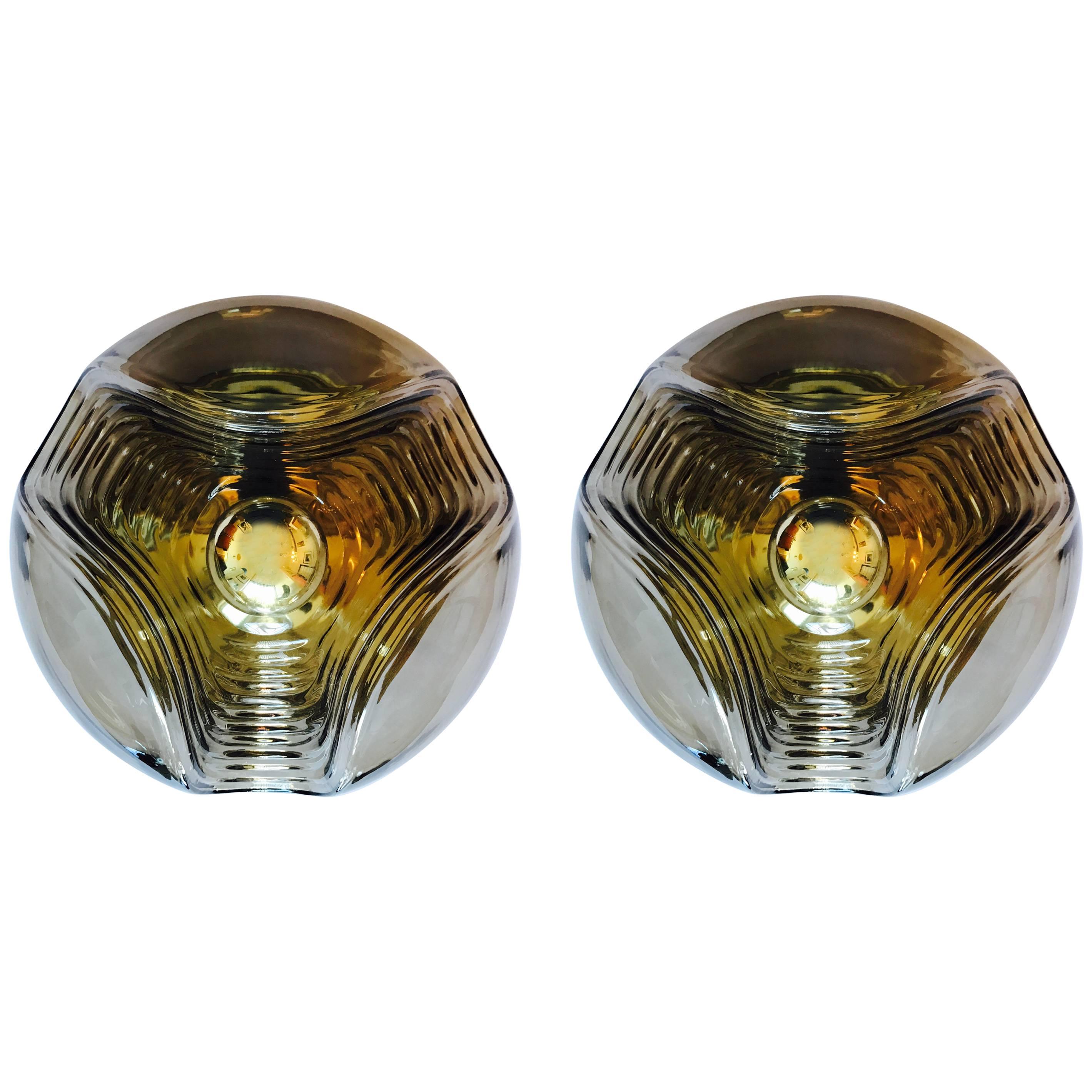 Pair of Peill and Putzler Large Space Age Lights For Sale