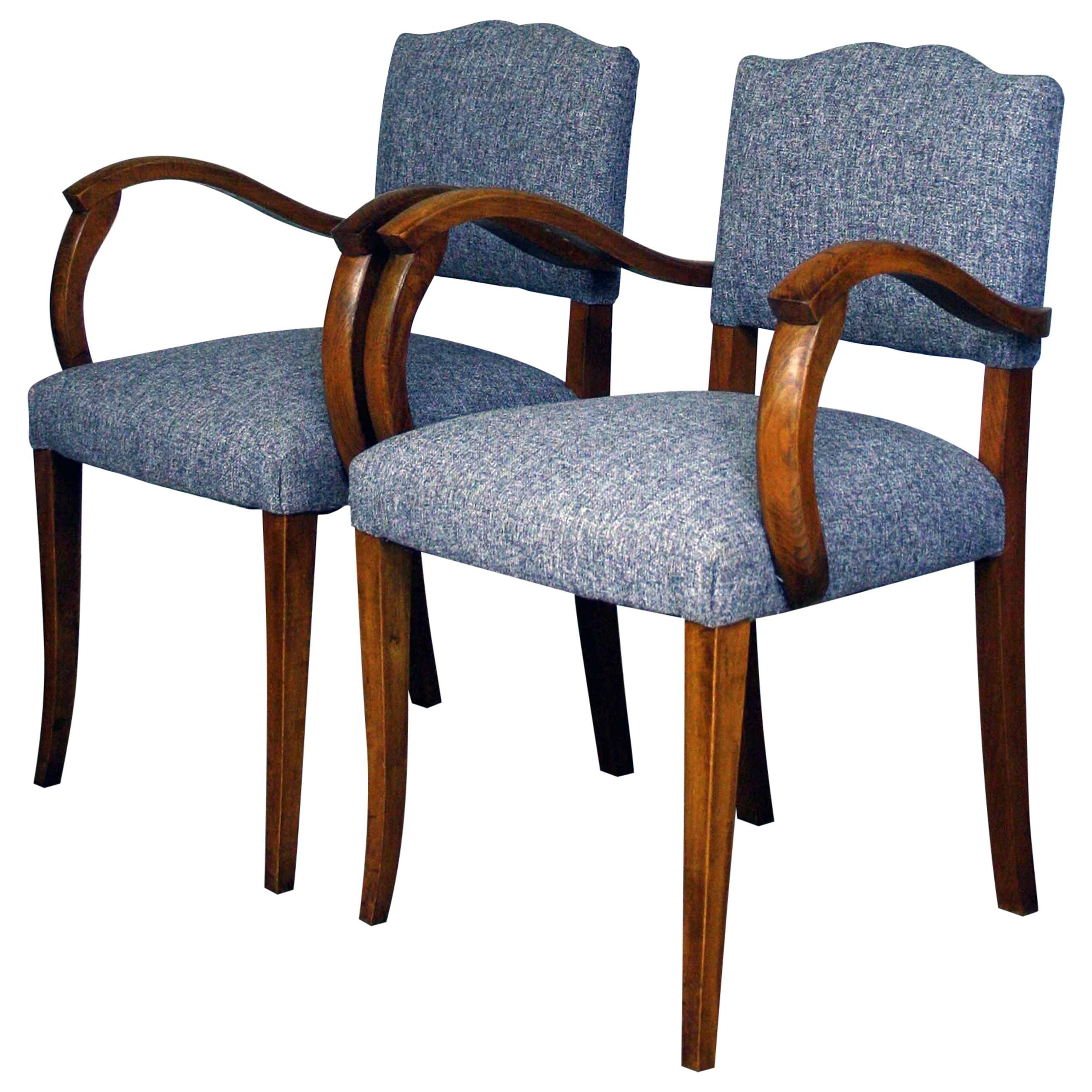 1950s Reupholstered Moustache Back Bridge Chairs