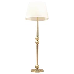 1920s French Art Deco Period Jean Perzel Style Full Brass 
Textile Floor Lamp