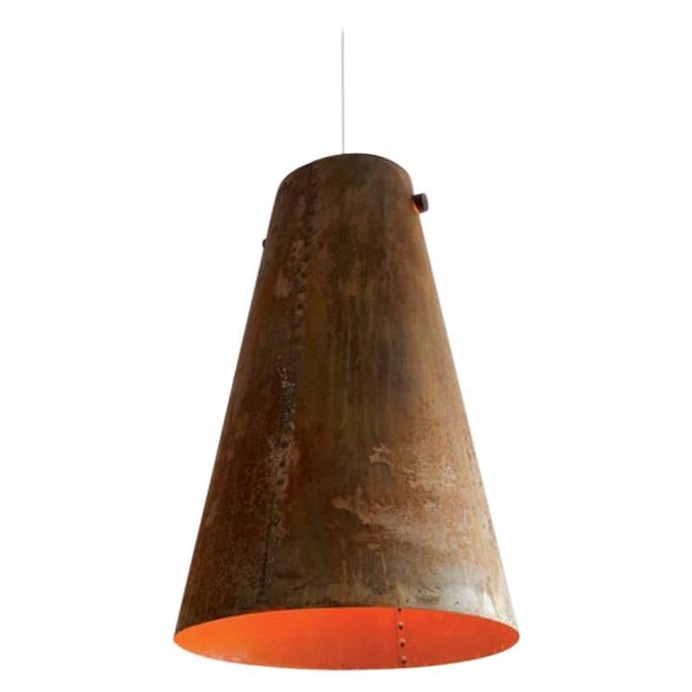 Ono Steel Pendant Light, Rust Patina For Sale