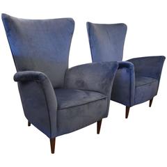 Beautiful Pair of Italian Reupholstered Armchairs in the Taste of Gio Ponti 8