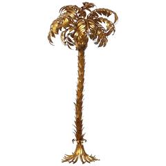 Pair of Huge Hans Kogl Gilt Metal Palm Floor Lamp 8