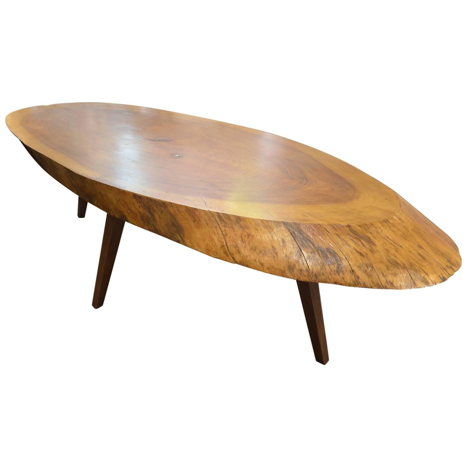 Huge Log of Wood Italian Cocktail Table, circa 1960