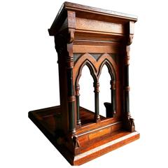 Antique Solid Oak Bible Stand Lectern Gothic Victorian, 19th Century Pugin 1870