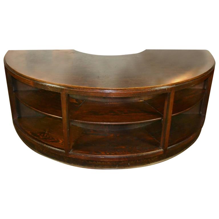 Antique Half Round Wooden Executive Desk For At 1stdibs Antique Half Round Wooden Executive Desk For