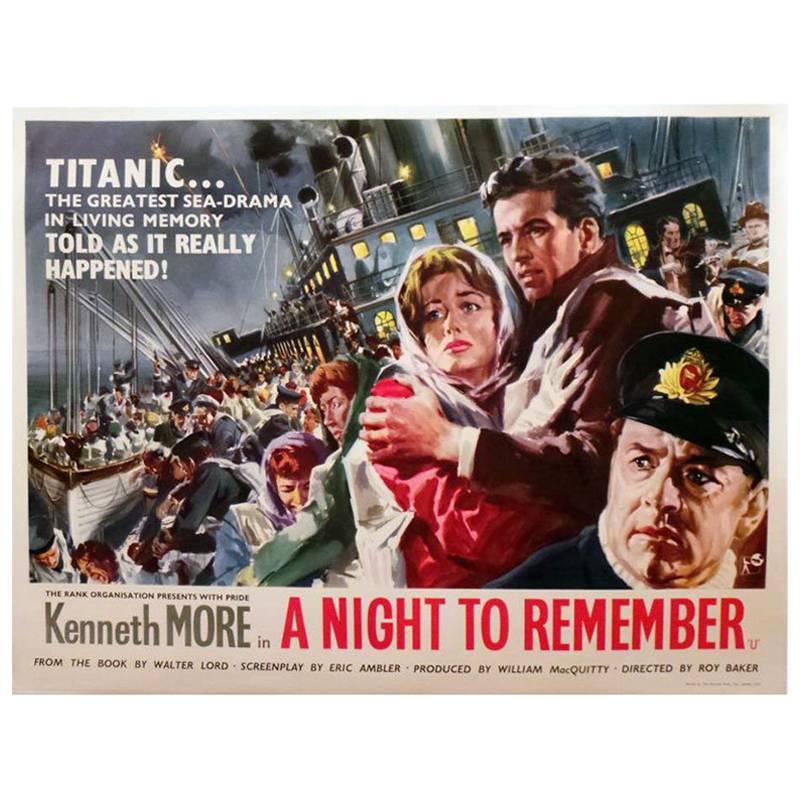 "A Night To Remember" Film Poster, 1958 For Sale