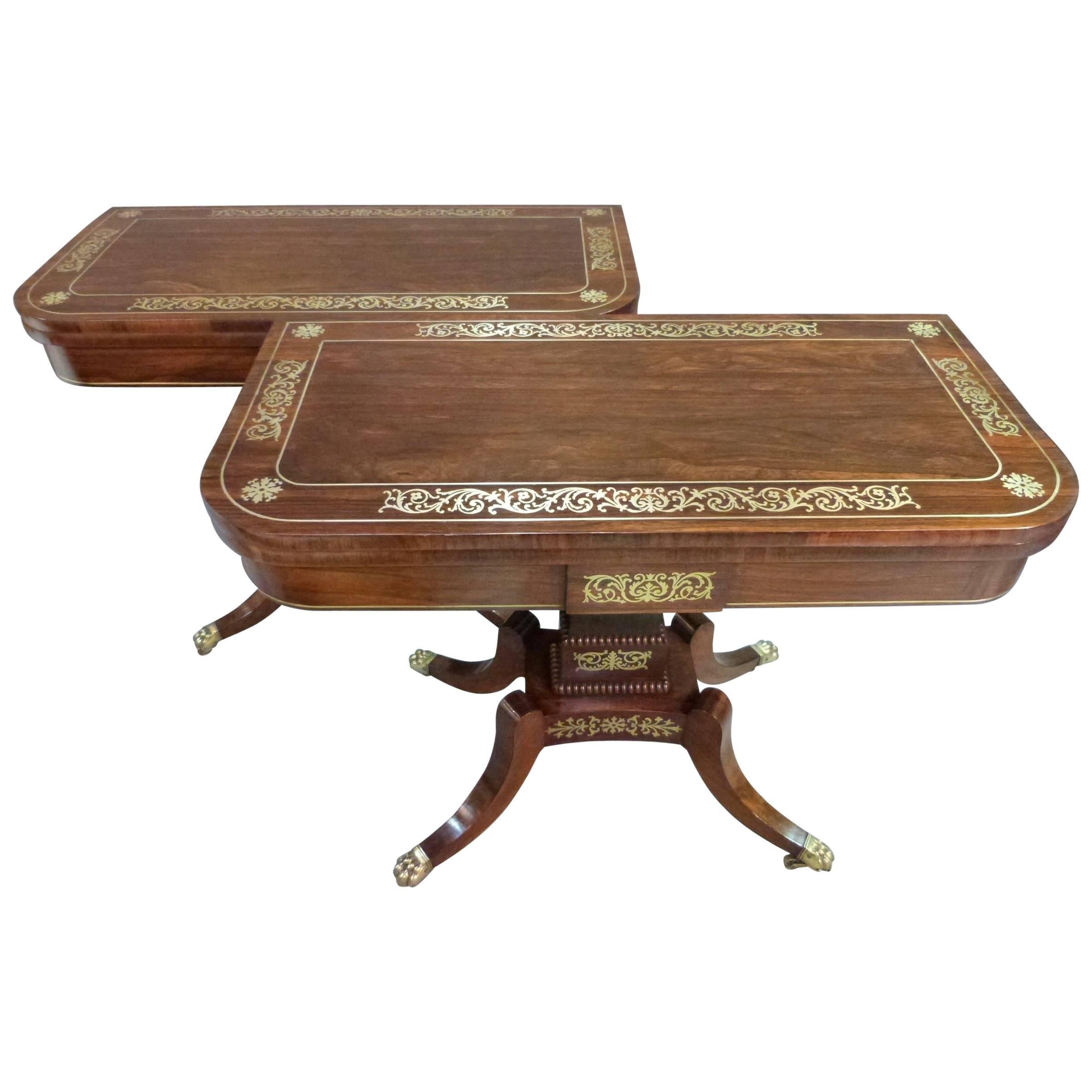 Fine Pair Regency Card Tables